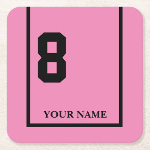 Derby Horse Race Pink 8 Personalised Square Paper Coaster