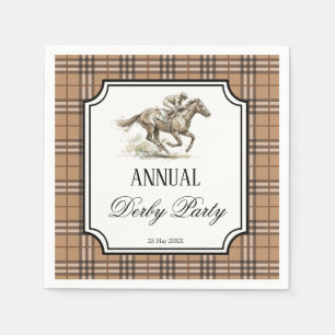 Derby horse racing party elegant gingham napkin