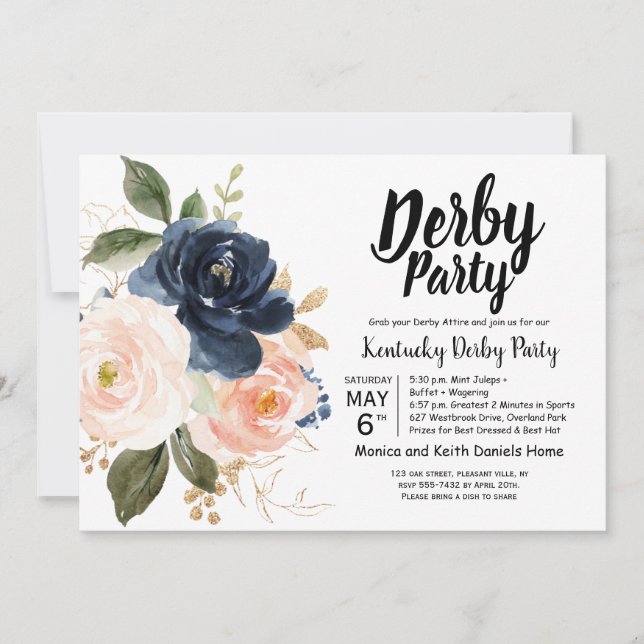 Derby Horse Racing Party Invitation (Front)
