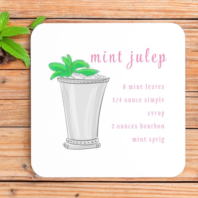 Derby Mint Julep Bar Recipe Coaster (Creator Uploaded)