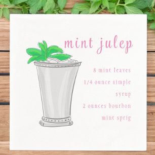 Derby Mint Julep Bar Recipe Napkin