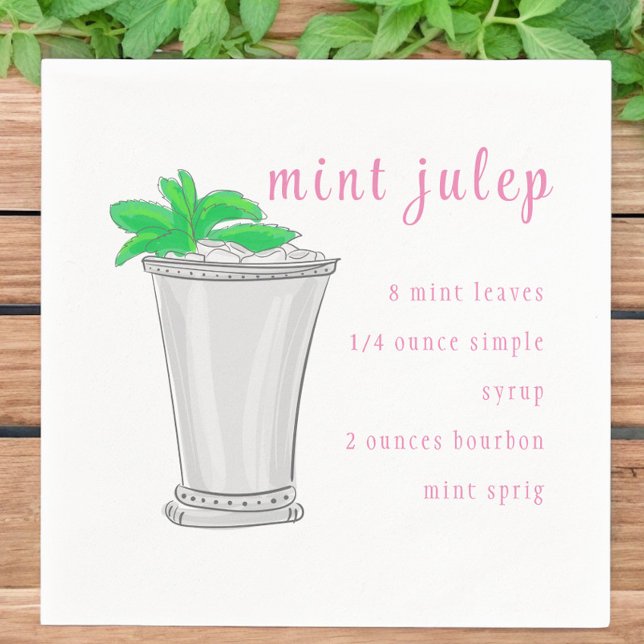 Derby Mint Julep Bar Recipe Napkin (Creator Uploaded)