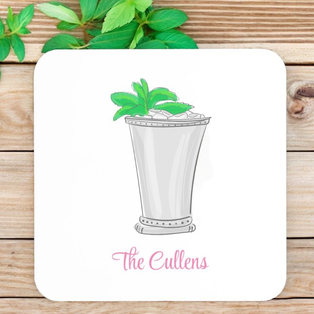 Derby Mint Julep Personalised Preppy Coaster (Creator Uploaded)
