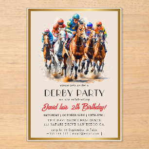 Derby party acrylic invitations