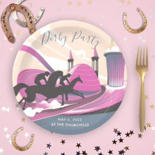 Derby Party Art Deco Paper Plate