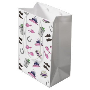Derby Party Attire Mint Julep Horseshoe  Medium Gift Bag