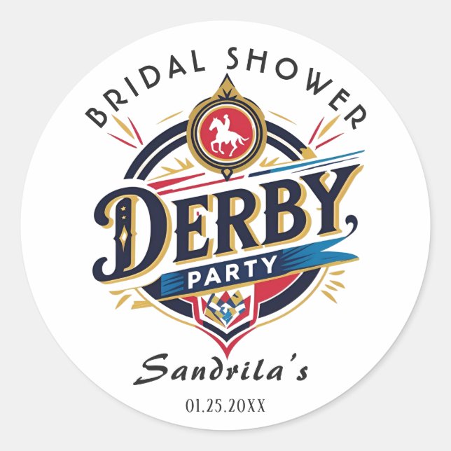 DERBY PARTY CLASSIC ROUND STICKER (Front)