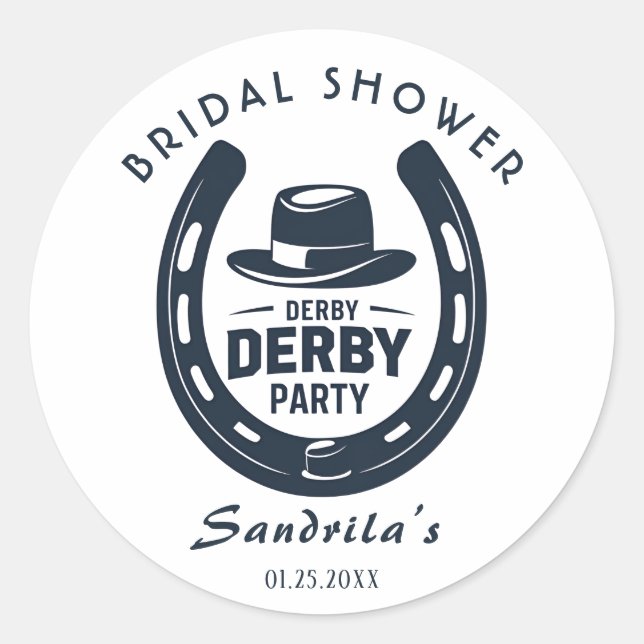 DERBY PARTY CLASSIC ROUND STICKER (Front)