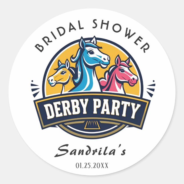 DERBY PARTY CLASSIC ROUND STICKER (Front)