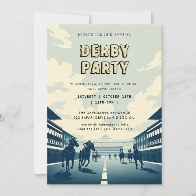  Derby Party Equestrian Invitation (Front)