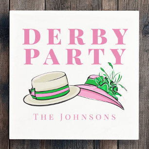Derby Party Fancy Hat Fashion Preppy Napkin