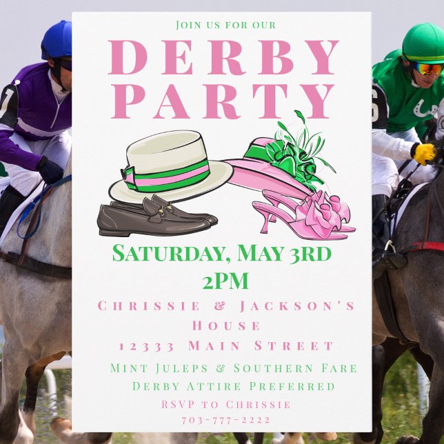 Derby Party Fancy Hats Shoes Fashion Preppy Invitation (Creator Uploaded)