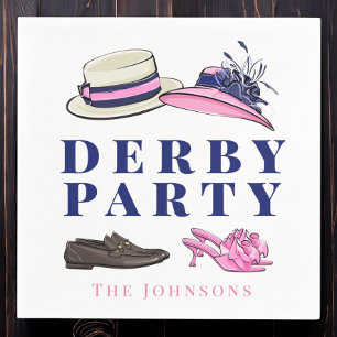 Derby Party Hat Shoes Fashion Preppy Navy Napkin