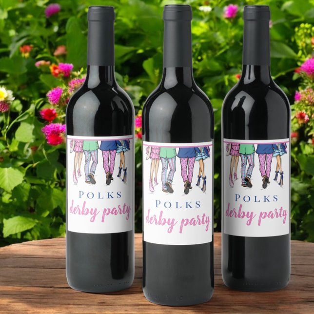 Derby Party Horse Racing Fashion Preppy Custom Wine Label (Creator Uploaded)