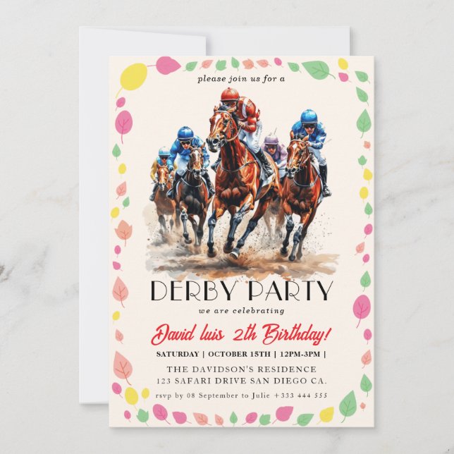 Derby party invitation (Front)