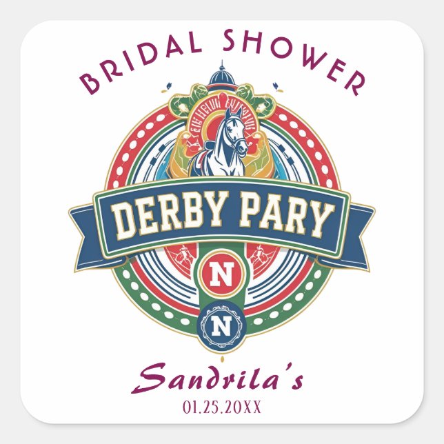 DERBY PARTY SQUARE STICKER (Front)