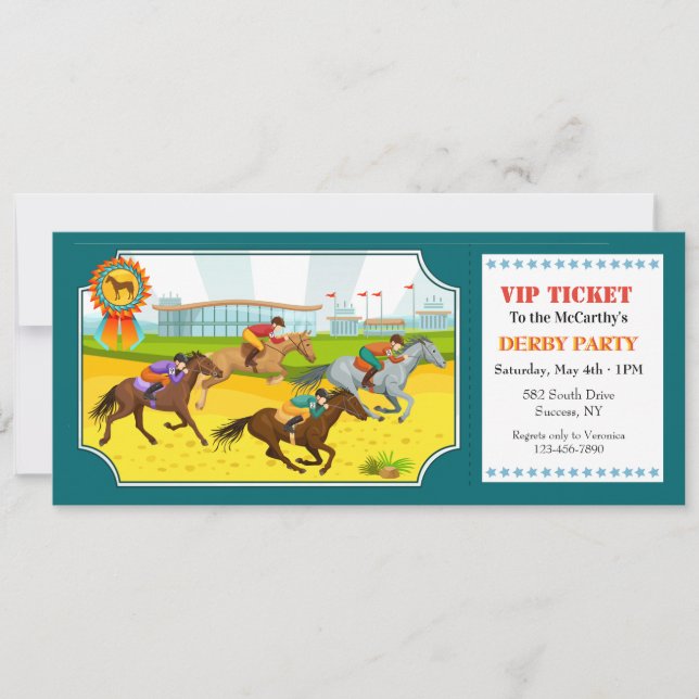 Derby Party Ticket Invitation (Front)