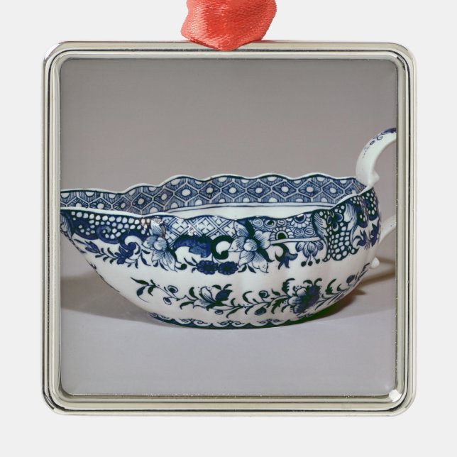 Derby sauceboat, c.1765 metal tree decoration (Front)