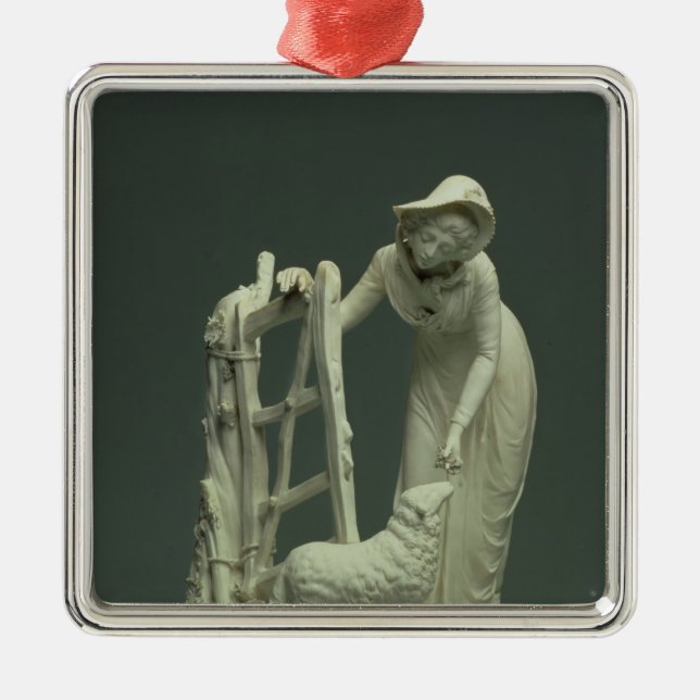 Derby shepherdess, 1790 metal tree decoration (Front)