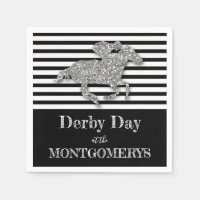 Derby Silver Racehorse Black and White Stripes