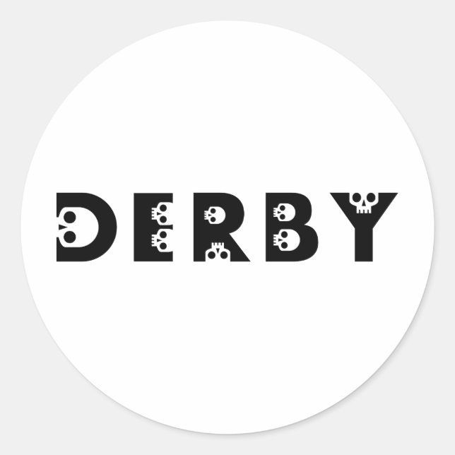 derby : skullphabet classic round sticker (Front)
