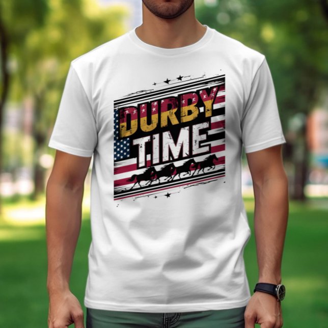 Derby Time: American Flag Backdrop T-Shirt (Creator Uploaded)