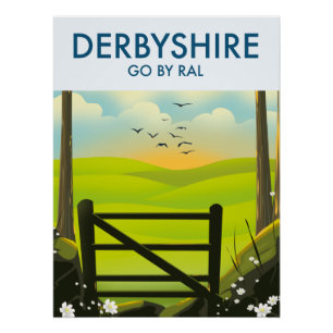 Derbyshire Landscape travel poster