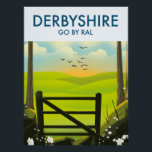 Derbyshire Landscape travel poster<br><div class="desc">Derbyshire Landscape travel poster in a beautiful vintage style.</div>