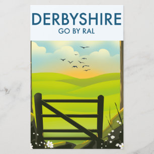 Derbyshire Landscape travel poster Magnet