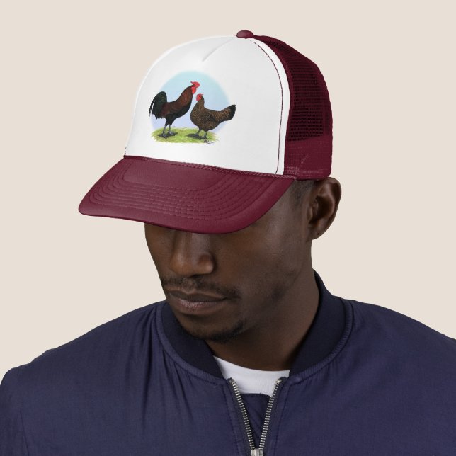 Derbyshire Redcap Fowl Trucker Hat (In Situ)