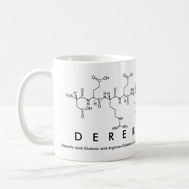 Derek peptide name mug (Left)