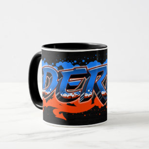 Derek Vorname Name Graffiti blue orange Tasse Mug