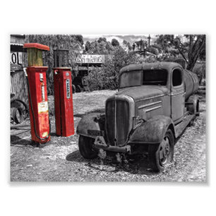 Derelict Vintage Ute Photograph Monochrome