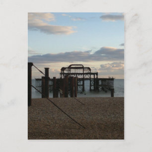 Derelict West Pier Brighton England Postcard