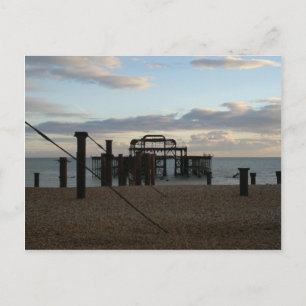 Derelict West Pier Brighton England Postcard