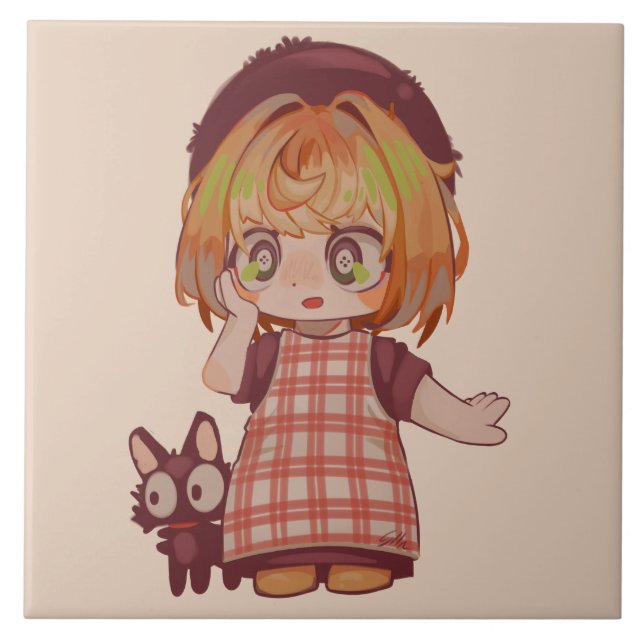 Deretjie Chibi  Ceramic Tile (Front)