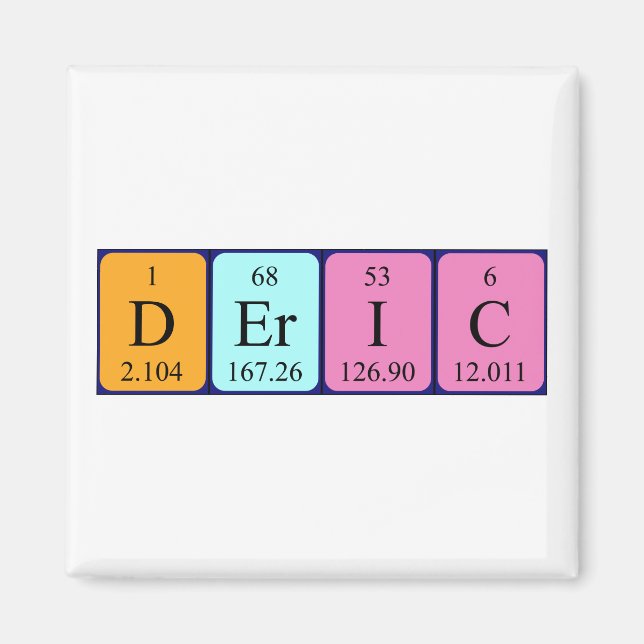 Deric periodic table name magnet (Front)