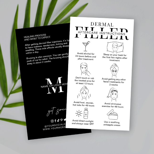 Dermal Filler Aftercare Guide Minimalist Beauty Business Card (Creator Uploaded)