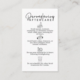 Dermaplaning Aftercare Cards