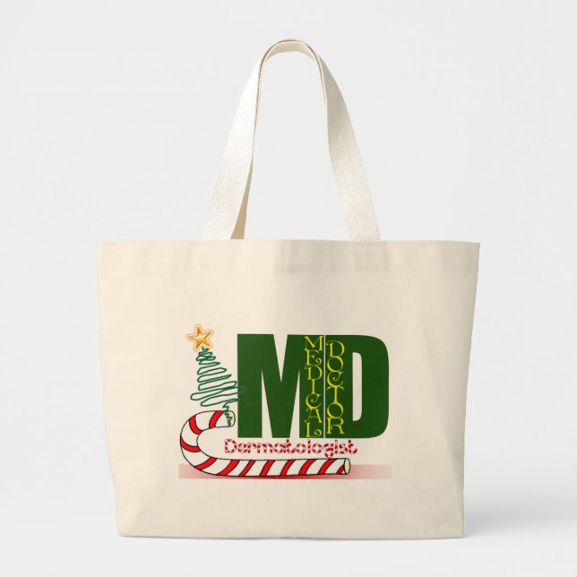Dermatologist MERRY CHRISTMAS Large Tote Bag (Front)