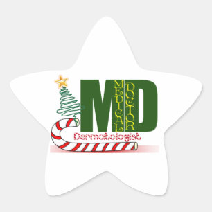 Dermatologist MERRY CHRISTMAS Star Sticker