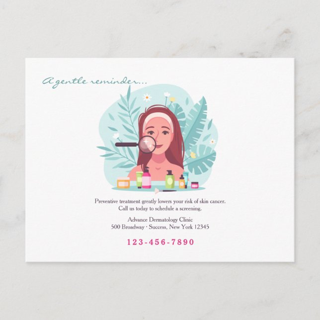 Dermatologist Reminder Postcard (Front)