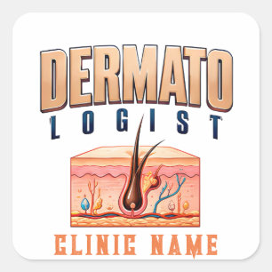 Dermatologist Skin Care Medical Design Square Sticker