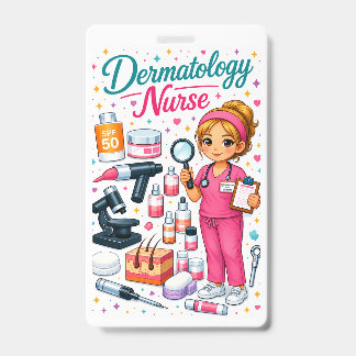 Dermatology Nurse Badge |Cute Nurse Medical Badge ID Badge