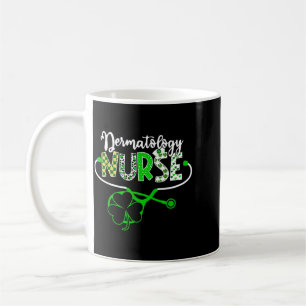 Dermatology Nurse Stethoscope Shamrock St Patricks Coffee Mug