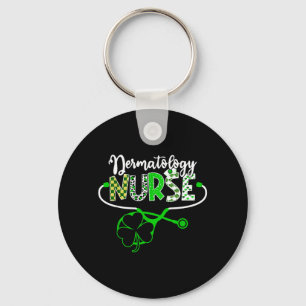 Dermatology Nurse Stethoscope Shamrock St Patricks Key Ring