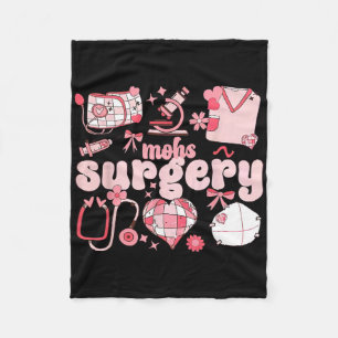 Dermatology Nurse Valentine Mohs Surgery Derm Squa Fleece Blanket