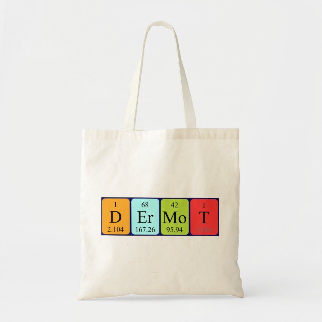 Dermot periodic table name tote bag (Front)