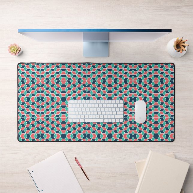 dern Geometric 3D Colour Cube Desk Mat – Stylish (Office 1)