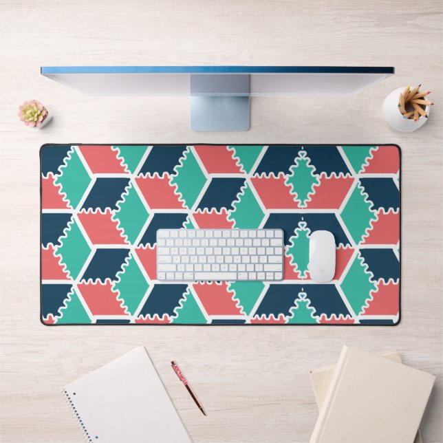 dern Geometric 3D Colour Cube Desk Mat – Stylish (Office 1)